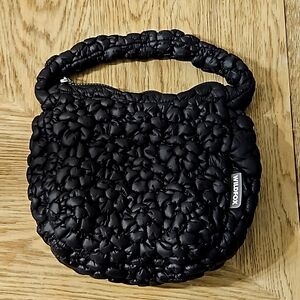 WILDFOX Black Cloud Quilted Puffer Bag Purse